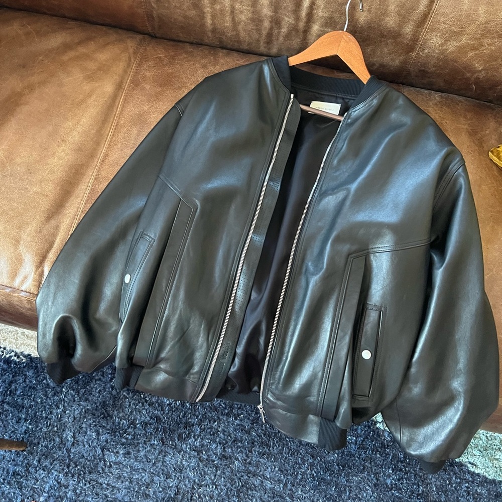 Magda Butrym leather bomber jacket